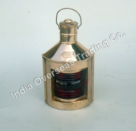 COPPER SHIP LAMP LARGE RED (PORT)17"