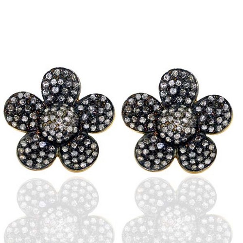 Diamond Floral Studs