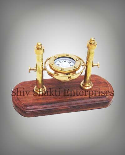Compass With wood base