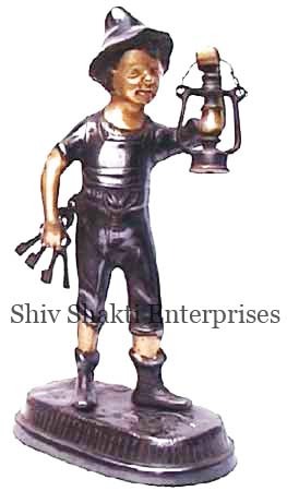 Brass European Watchman Statue