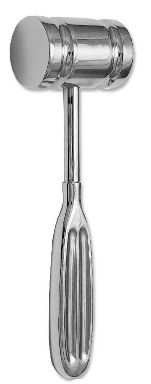 Kirk Mallet - Stainless Steel, 40mm Diameter x 19.5cm Length, Solid Head | Durable, Precise, Ergonomic, Polished Finish, Textured Grip