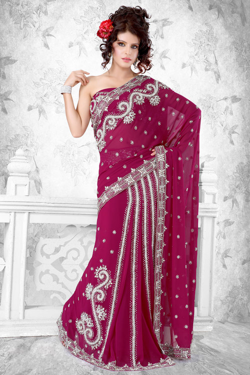 Rich Georgette Ready Pleated Saree