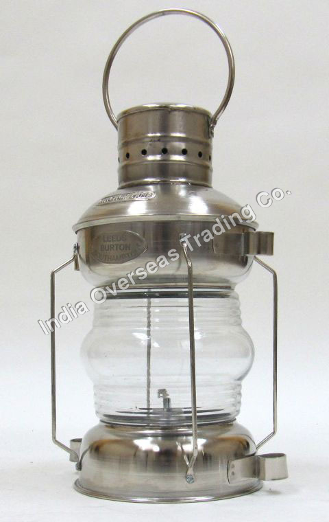 SHIP LIGHT ANCHOR LAMP CHROME IRON WITH OIL 11"