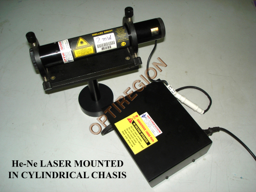 HE-NE Laser Mounted In Cylindrical Chassis