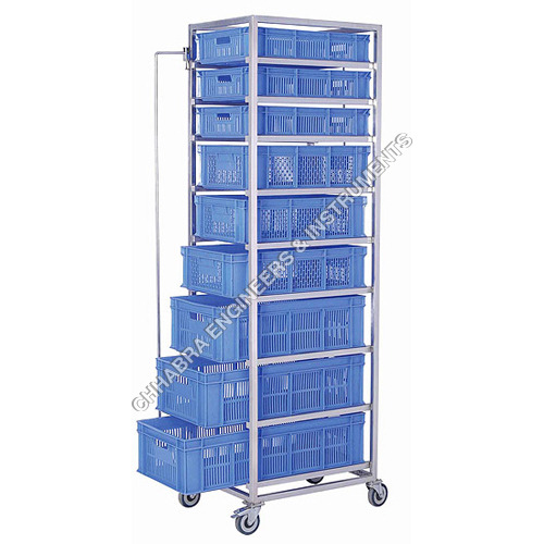 Vegetable Rack Trolley - Stainless Steel 13.39 x 7.87 x 3-4 Ft | Easy to Use Fast Working Wheel-Equipped for Mobility