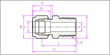 Tube To Male Pipe Thread / Male Connector
