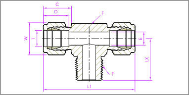 Tube To Male Pipe Thread / Male Branch Tee