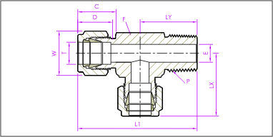 Tube To Male Pipe Thread / Male Run Tee