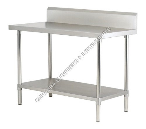 S.S. Work Table with Splash Back - Stainless Steel, 13.39 x 7.87 ft Dimensions | Easy to Use, Fast Working, Ideal for Hotels