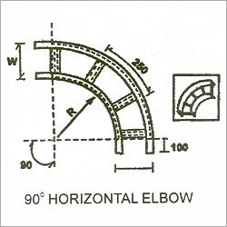 90 Degree Horizontal Elbow - Steel, 2500 Millimeter, Black | Aluminum Conductor, GI Galvanized Finish, Rust Resistant, Cable Support Solution