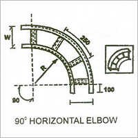 90 Degree Horizontal Elbow - Steel, 2500 Millimeter, Black | Aluminum Conductor, Gi Galvanized Finish, Rust Resistant, Cable Support Solution