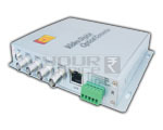 Ethernet Digital Optical Converter 4 Channel Video+ 1 Audio+ 1Data + 1 Phone TX & RX Set.