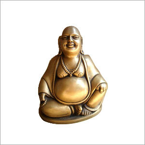 Golden Happy Man Sitting Statue