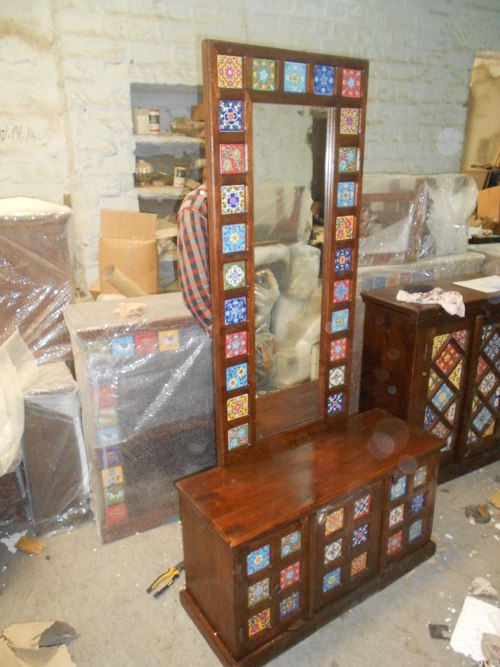 Wooden Furniture with Ceramic Tile