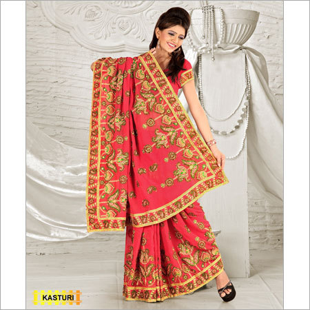 Embroidered printed sarees