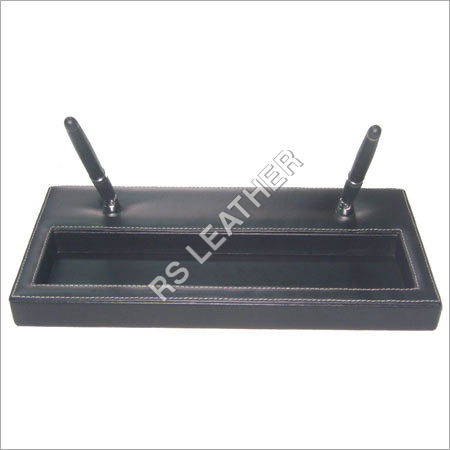 Black Leather Pen Stand