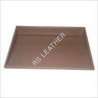 Leatherette Brown Slanted Tray
