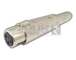 XLR 3 Pin Mic Ext. Female to TS Mono Female Adapter - Metal, 50mm, Silver | Reliable Connection, Signal Transfer, Durable Design
