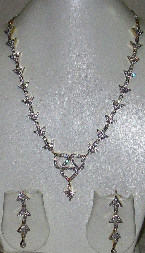 American Diamond Necklace Set By SHRI AMBIKA UDYOG