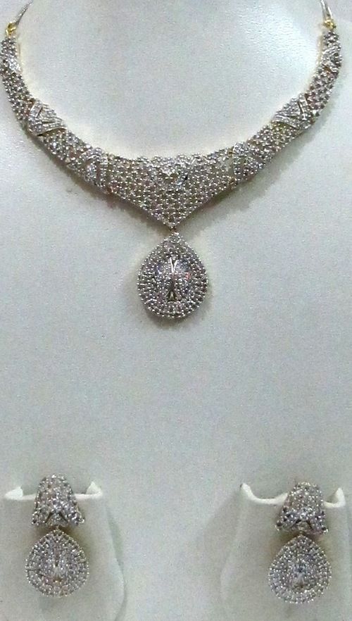 American Diamond Full Necklace Set