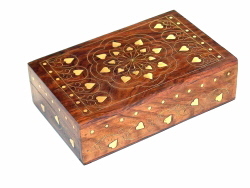 Brass Inlaid Wooden Boxes