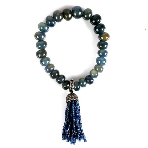 Sapphire Gemstone Tassel Bracelet