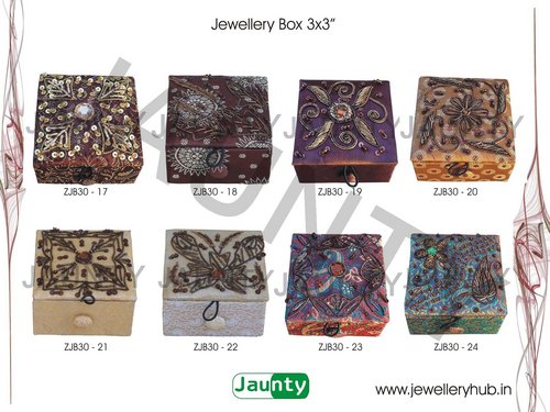 Jewellery Box 4x4 - Wood & Metal, Brown | Decorative Storage, Attractive Design, Variety Colors