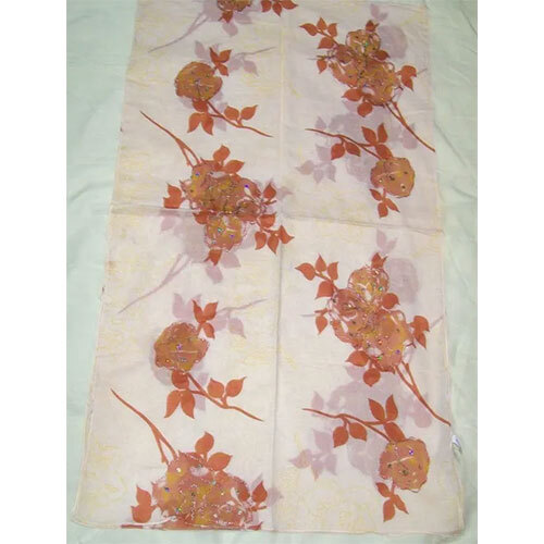 Cotton Printed Embroidered Scarves