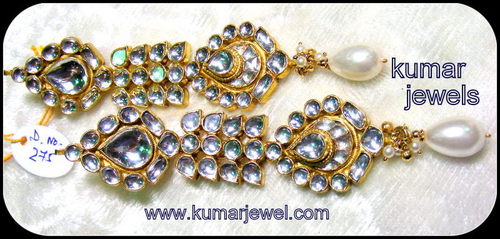 long kundan earrings.