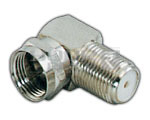 'F' Socket to 'F' Plug Right Angle Adaptor