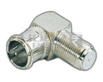 'F' Socket To 'F' Plug Self Locking Right Angle Connector