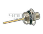 5/8 Plug to 'F' Socket Adaptor Mini (Brass) (Pin Gold Plated)
