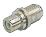 'F' Socket to RCA Socket Adaptor