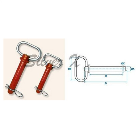 ORANGE HITCH PIN WITH HAIR PIN