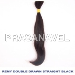 Remy double drawn straight black Hair
