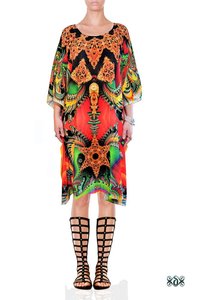 Digital Print Short Embellished Kaftan Bust Size: 56 Inch (in)