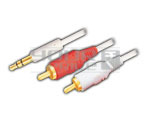 EP Stereo Male 3.5mm to 2 RCA Male for iPhone/iPod Cord - Copper 1.5m Red, Gold Plated, Oxygen-Free, Durable Cable Protection