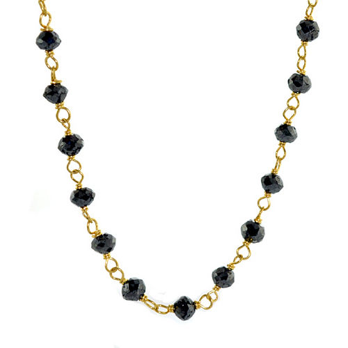 Black Diamond Beaded Gold Chain