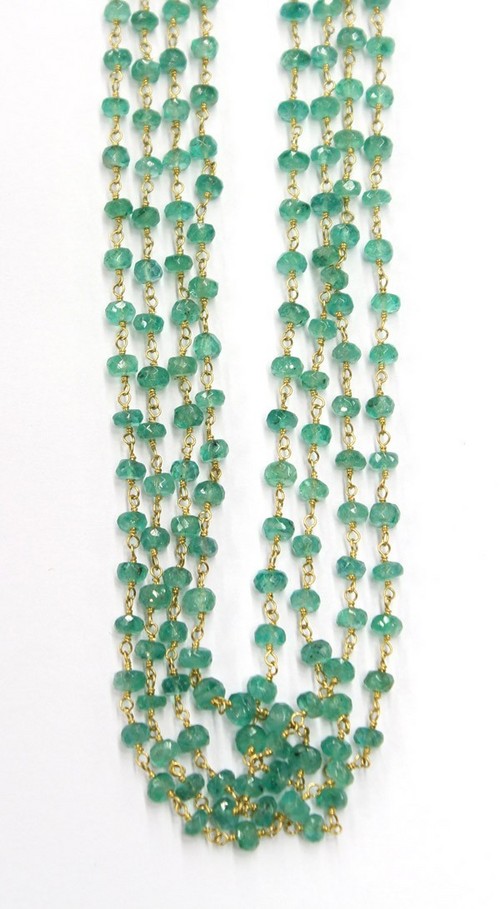 Emerald Rondell Faceted Beads Chain By SHRI AMBIKA UDYOG