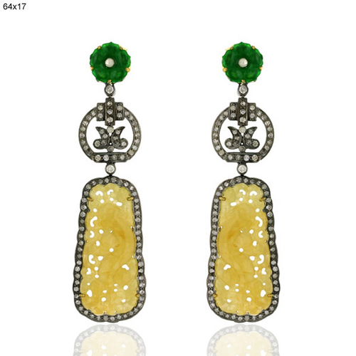 18k Gold Jade Earrings