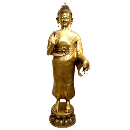 Brass Standing Buddha Statue