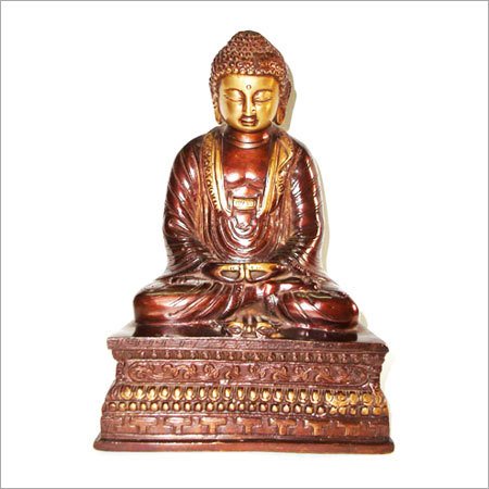 Crafted Metal Buddha Sitting