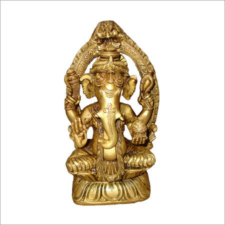 Metal Ganesha Seated On Chowki