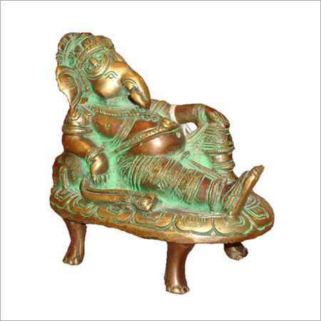 Reclining Brass Ganesha