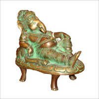 Reclining Brass Ganesha