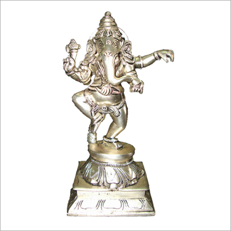 Easy To Install Silver Ganesh Dancing Statues