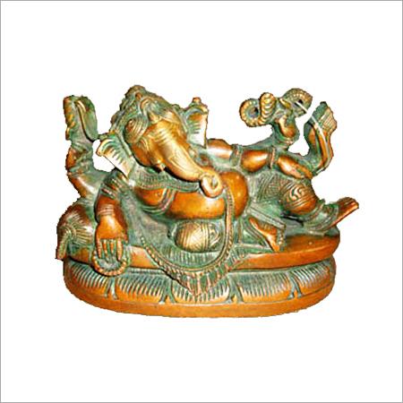 Copper Lying Ganesh Statues