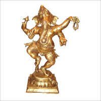 Dancing 4 arm Brass Ganesh