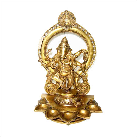 Ganesh 5 Diya Brass Statues