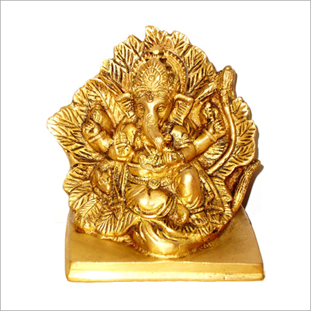Brass Leaf Ganesh